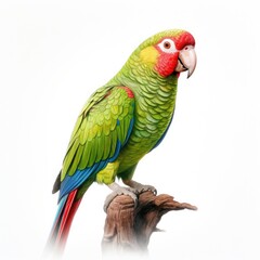 Obraz premium Red-lored parrot bird isolated on white background.