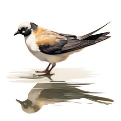 White-faced storm-petrel bird isolated on white background.