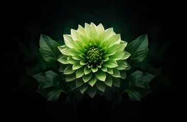 Foto op Canvas Green Dahlia Flower © DC