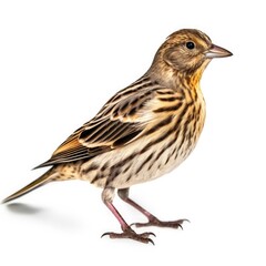 Fototapeta premium Pine siskin bird isolated on white background.