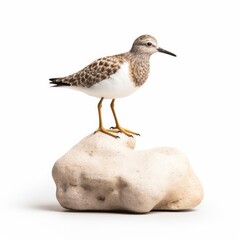 Obraz premium Rock sandpiper bird isolated on white background.