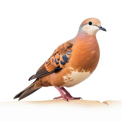 Ruddy ground dove bird isolated on white background.