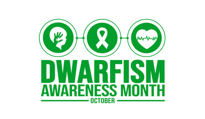 October is Dwarfism Awareness Month background template. Holiday concept. background, banner, placard, card, and poster design template with text inscription and standard color. vector illustration.