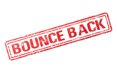 BOUNCE BACK. stamp. Red rectangle grunge stamp vector 