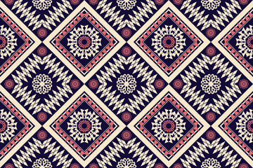 Geometric ethnic aztec embroidery style.Figure ikat oriental traditional art pattern.Design for ethnic background,wallpaper,fashion,clothing,wrapping,fabric,element,sarong,graphic,vector illustration.