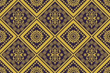 Geometric ethnic aztec embroidery style.Figure ikat oriental traditional art pattern.Design for ethnic background,wallpaper,fashion,clothing,wrapping,fabric,element,sarong,graphic,vector illustration.