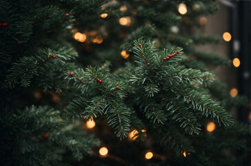 Obraz na płótnie Canvas Christmas tree branches background