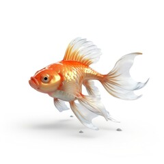 Fototapeta premium 3d illustration of gold fish with white background