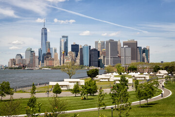 Lower Manhattan as seen from Governor's Island, New York City,.