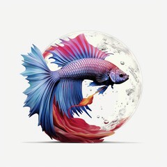 Obraz premium Illustration of betta fish with beautiful color 