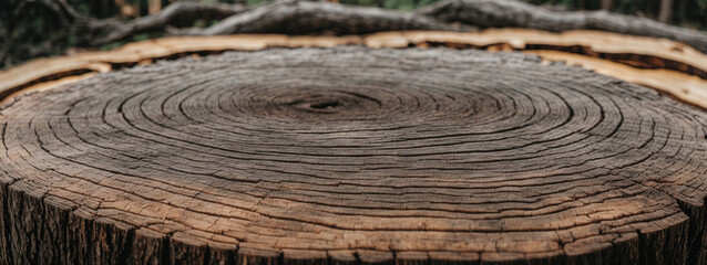 Naklejka premium Warm gray cut wood texture. 