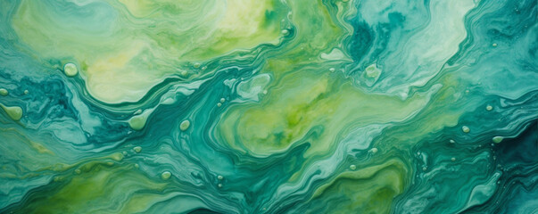 Abstract watercolor paint background by teal color blue and green with liquid fluid texture for...