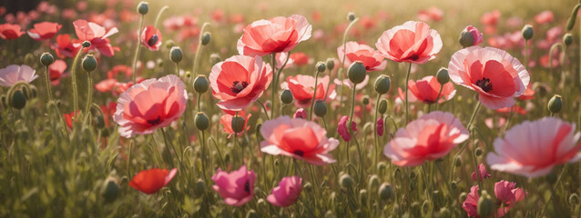 Obraz premium summer meadow with red poppies