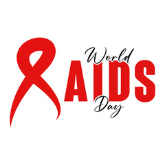 World aids day with ribbon poster design vector illustration.