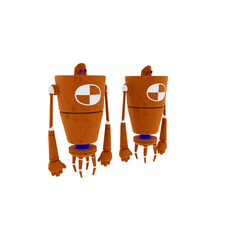 3d render robot characters