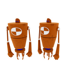 3d render robot characters