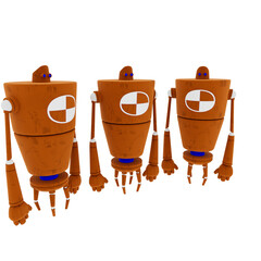 3d render robot characters