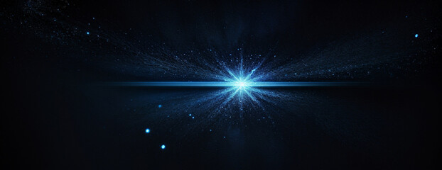 Dark blue and glow particle abstract background