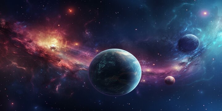 cinematic galaxy with vibrant planets and stars © Young