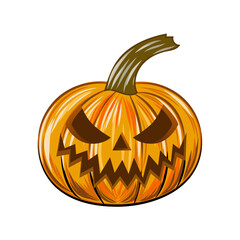 Halloween pumpkin for poster, banner, greeting card. Vector illustration