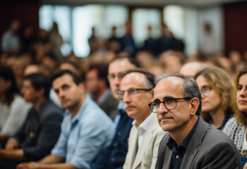 People attend a Constitution Day lecture at a university, engaging with scholars and experts on the document's historical context and implications. Generative Ai.