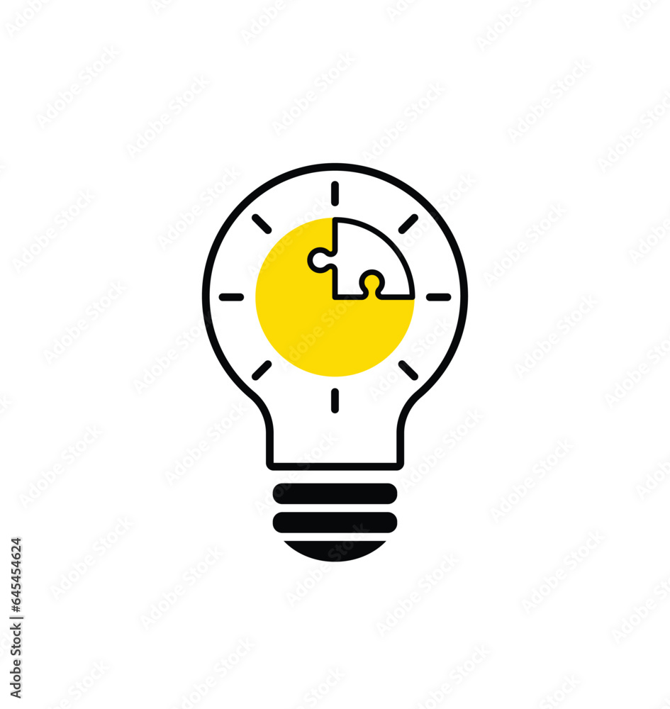 Wall mural light bulb, creative logo vector illustration. mix electric lamp and