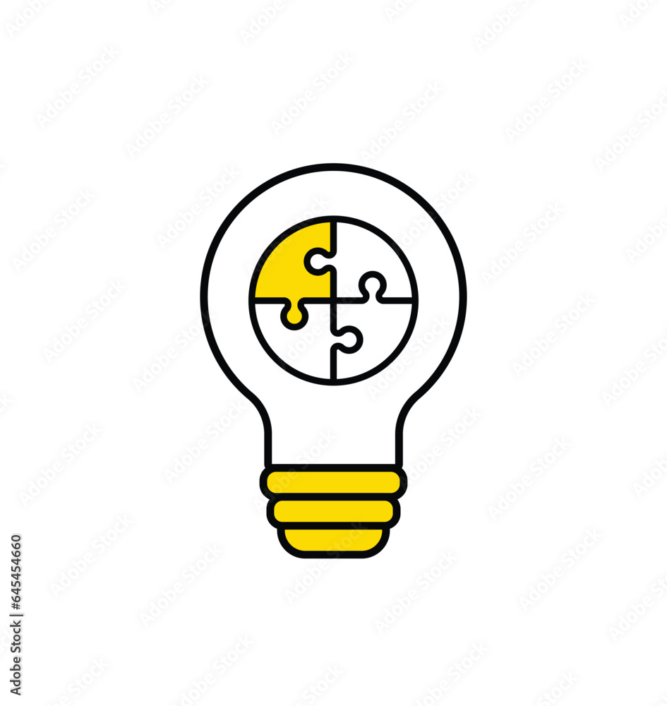 Wall mural Light bulb, creative logo vector illustration. Mix electric lamp and