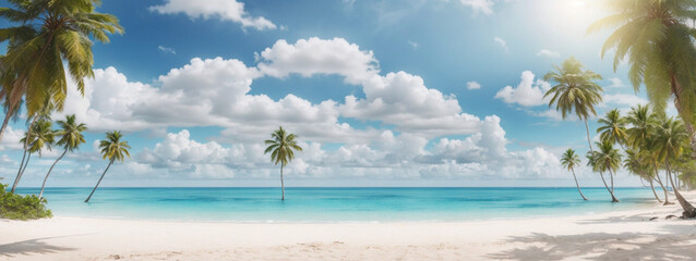 Beautiful tropical beach banner.