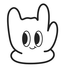 hand groovy retro comic y2k groovy doodle cartoon mascot characters funny