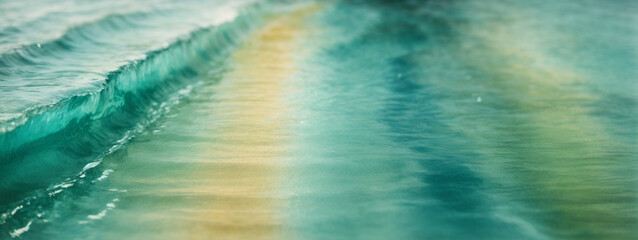 Aquamarine watercolor strip multilayered