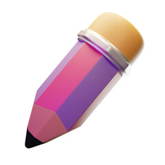 3D Pencils rendering illustration element