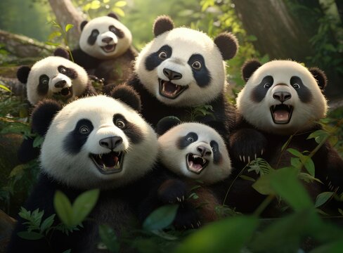 A group of pandas