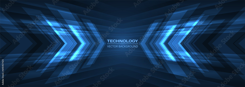Aufkleber abstract blue arrows futuristic technology background concept high-speed movement. dynamic motion bl