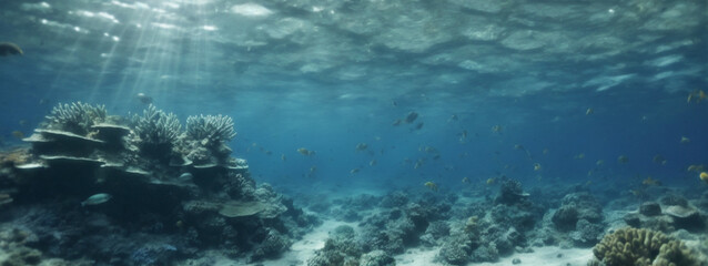 Sea or ocean underwater deep nature background