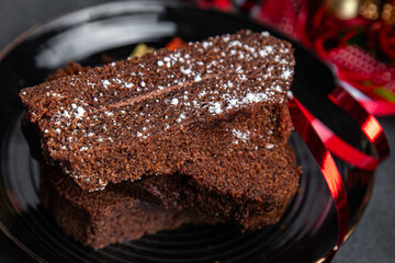 christmas chocolate cake sweet dessert holiday treat new year christmas meal food snack on the table copy space food background rustic top view