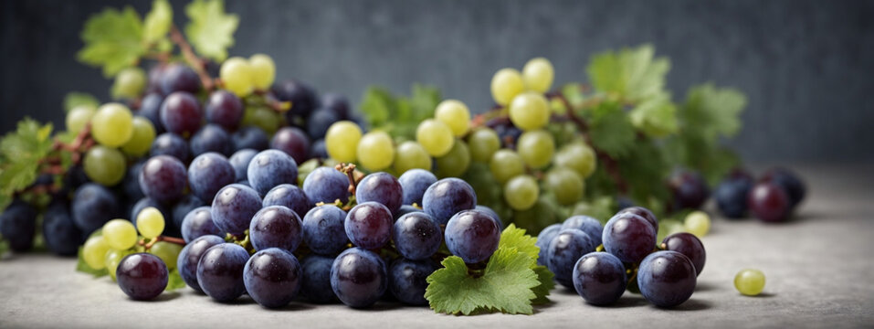 Blue grapes bunch isolated on white background