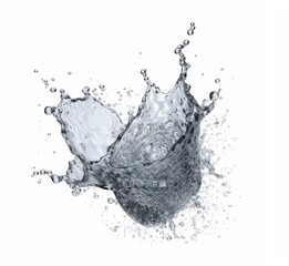 Water splash isolated on white background. 3d rendering, 3d illustration.