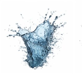 Water splash isolated on white background. 3d rendering, 3d illustration.