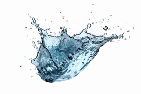 blue water splash isolated on white background. 3d rendering, 3d illustration.