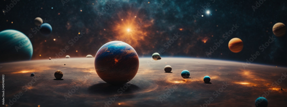Canvas Prints abstract planets and space background