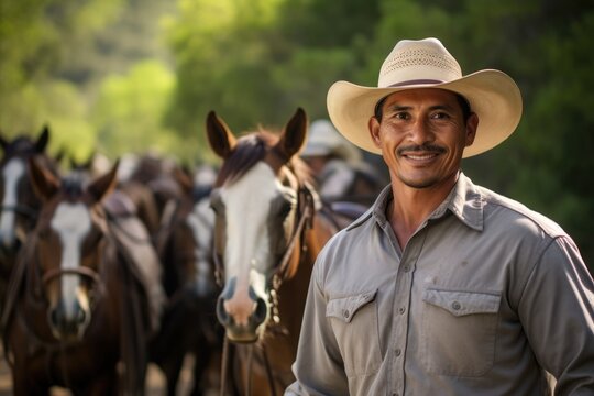 Hispanic Rancher Amidst Desert Sunset in Iconic Western Style - Free ...