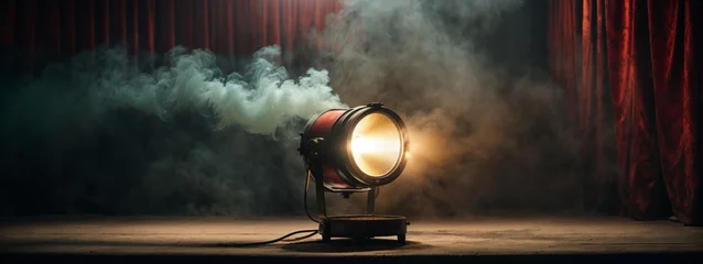 Kissenbezug theater spot light with smoke against grunge wall © @uniturehd