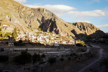 Panoramic view of a soccer field in Iruya, Salta, Argentina