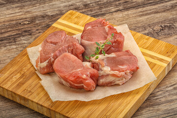 Raw pork tenderloin for cooking