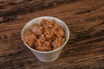 Canned tuna fillet for salad