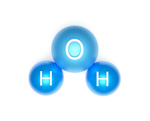 H2O cząsteczka wody atomy