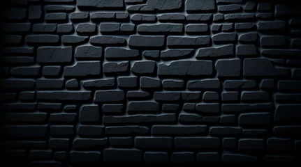 Zelfklevend Fotobehang black brick wall, dark background for design © @uniturehd