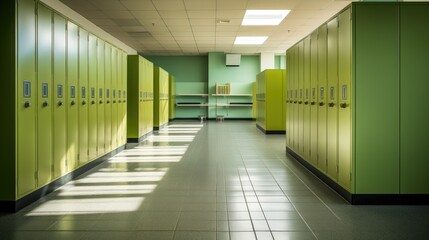 rows of lockers in a modern gym facility, reflecting a clean and organized fitness environment.