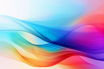 AI Generated, multi-colored abstract background, smooth lines, waves, rainbow color, 