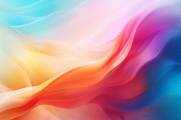 Obraz premium AI Generated, multi-colored abstract background, smooth lines, waves, rainbow color, 